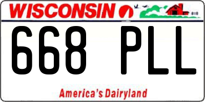 WI license plate 668PLL
