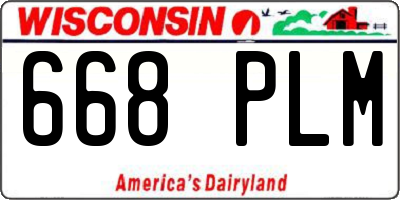 WI license plate 668PLM
