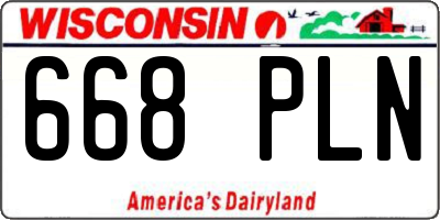 WI license plate 668PLN