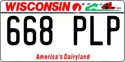 WI license plate 668PLP