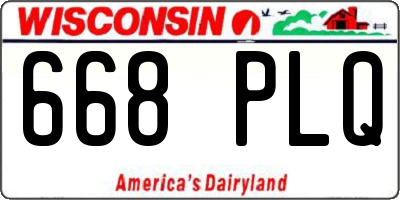 WI license plate 668PLQ