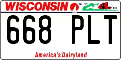 WI license plate 668PLT