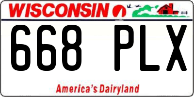 WI license plate 668PLX