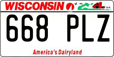 WI license plate 668PLZ
