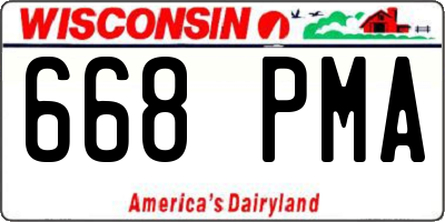 WI license plate 668PMA