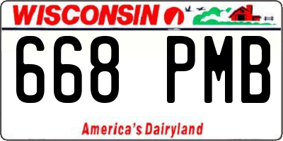 WI license plate 668PMB