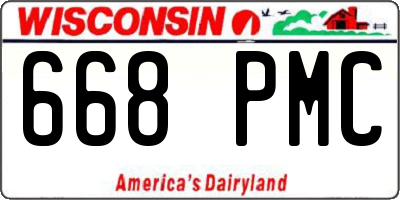 WI license plate 668PMC