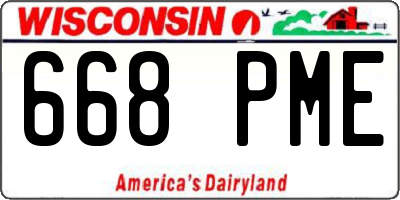 WI license plate 668PME