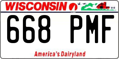 WI license plate 668PMF