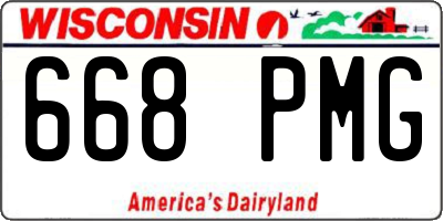 WI license plate 668PMG