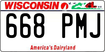 WI license plate 668PMJ