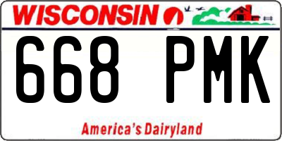 WI license plate 668PMK