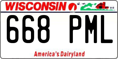 WI license plate 668PML