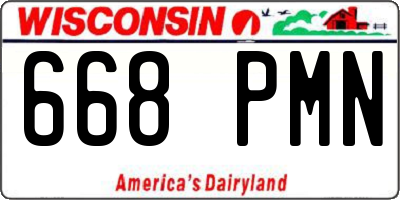 WI license plate 668PMN