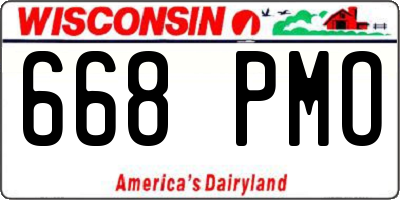 WI license plate 668PMO