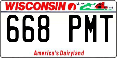 WI license plate 668PMT