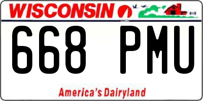 WI license plate 668PMU