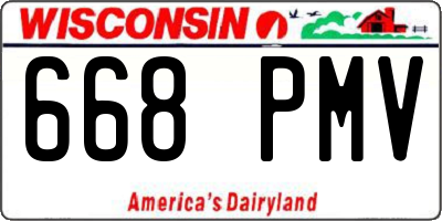 WI license plate 668PMV