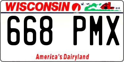 WI license plate 668PMX