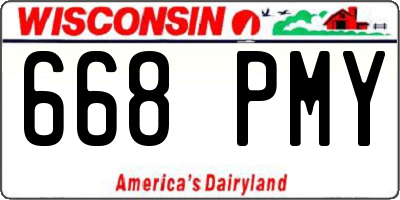 WI license plate 668PMY