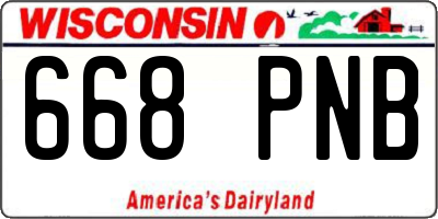 WI license plate 668PNB