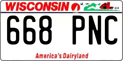 WI license plate 668PNC