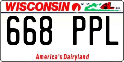 WI license plate 668PPL