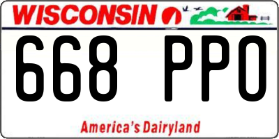 WI license plate 668PPO