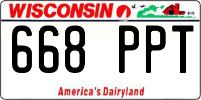 WI license plate 668PPT