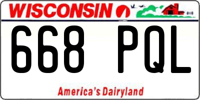 WI license plate 668PQL