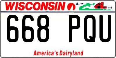 WI license plate 668PQU