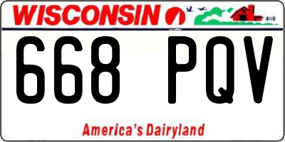 WI license plate 668PQV