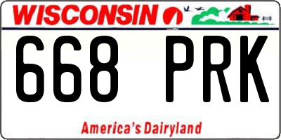 WI license plate 668PRK