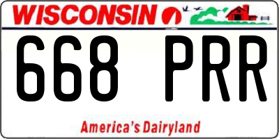 WI license plate 668PRR
