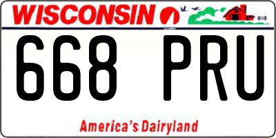 WI license plate 668PRU