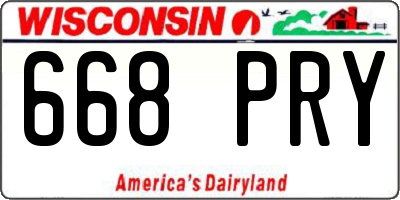 WI license plate 668PRY