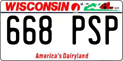 WI license plate 668PSP