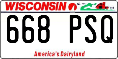 WI license plate 668PSQ