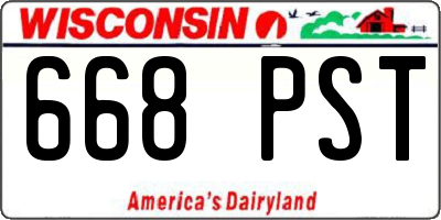 WI license plate 668PST