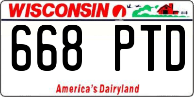 WI license plate 668PTD