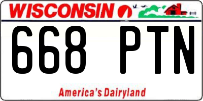 WI license plate 668PTN