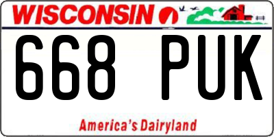 WI license plate 668PUK