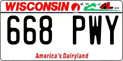 WI license plate 668PWY