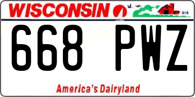 WI license plate 668PWZ