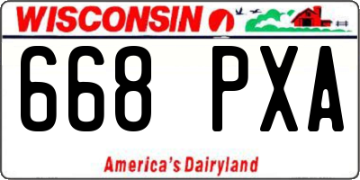 WI license plate 668PXA