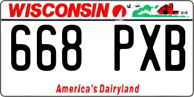 WI license plate 668PXB
