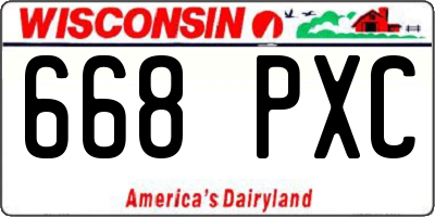WI license plate 668PXC