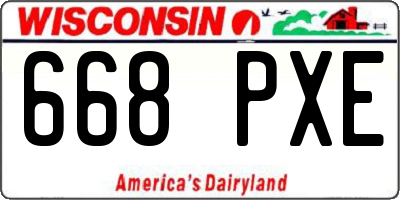 WI license plate 668PXE