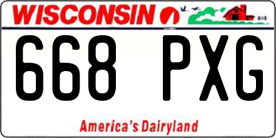 WI license plate 668PXG