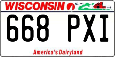 WI license plate 668PXI